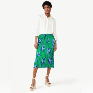 Scoop Women's Pull On Pleated Midi Pencil Skirt, Size 8-10 NWT